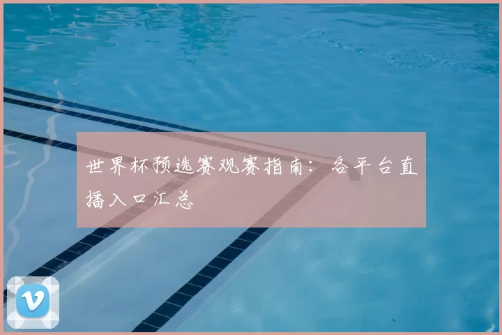 世界杯预选赛观赛指南:各平台直播入口汇总